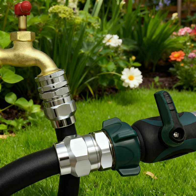 G-Sunny Solid Brass 5/8-Inch Garden Hose Repair Kit, Heavy-Duty Male