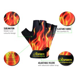 3S Sports CHILDREN KIDS BOYS GIRLS CYCLING PADDED GLOVES BMX BIKE CYCLE BICYCLE GLOVES FLAME (XXXS)