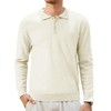 Cotrasen Men's Long Sleeve Polo Sweater Collared Pullover Lightweight Casual