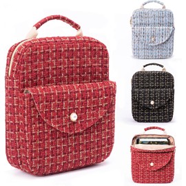 APLUFINE - Funda de libro de tweed con cierre, elegante funda con cierre para libros, funda para libro para amantes de los libros, bolsa protectora de libros, bolsa de libro para mujeres, funda de