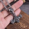 Vikings Collar Martillo Thor Calavera Celta Nórdico + Caja Madera