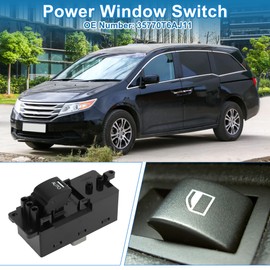 A ABSOPRO Power Window Switch No.35770T6AJ11 Rear Right Passenger Side Window Control Switch for Honda Odyssey 2015-2019 Black