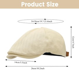 YAMEIZE Stylish Cotton Flat Cap for- Men Women Ivy Newsboy Baker Boy's Peaky Cap Cabbie Beret Hat Flat Cap Driving Outdoor