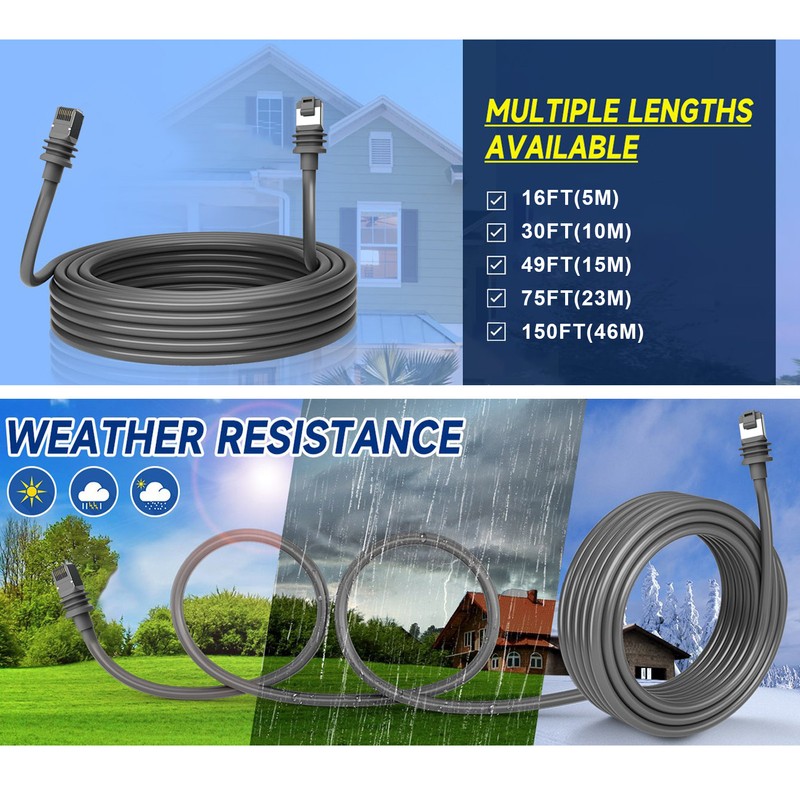 for Starlink Cable IP68 Waterproof 1200Mbps Smooth Transmission Extender Cable