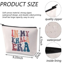 TGBJE Mothers Day Gift Best Khala Indian Aunt Gift Pakistani Aunt Makeup Bag Promoted to Khala Gift In My Khala Era Cosmetic Bag (Khala Era bag)