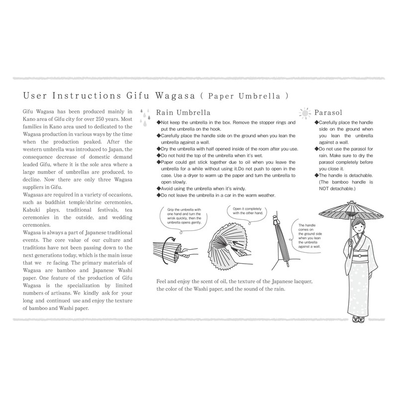 Asian Home Rainproof Handmade Japanese Oiled Paper Umbrella Parasol 41.7inch