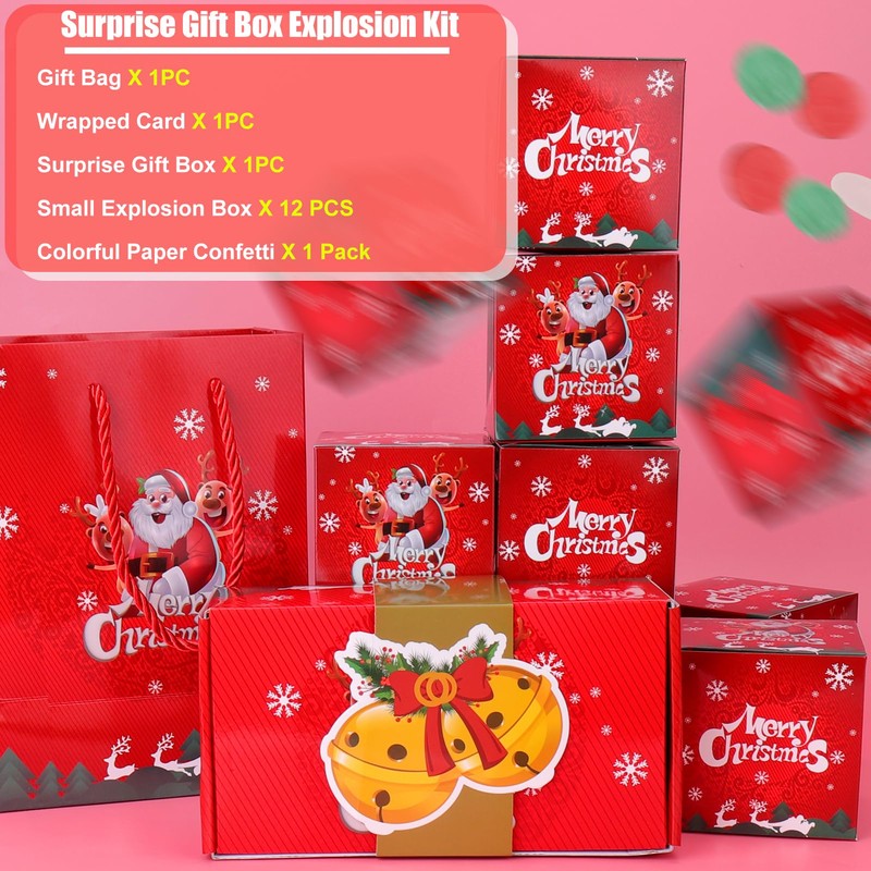 BABORUI Christmas Surprise Gift Box Explosion for Money, Christmas Explosion