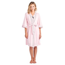 Casual Nights Women's Sleepwear 2 Piece Nightgown and Robe Set - Pink - X-Large