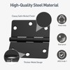 HOSOM 3 Pack Matte Black Door Hinges 3.5 Inch with