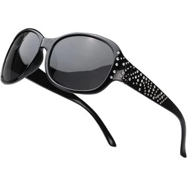 SIPHEW Large Sunglasses Women's Polarised Vintage Retro Design Glasses with Large Polarising Lenses UV400 Protection