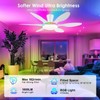 Ceiling Fans with Lights, 51 inch Modern White Low Profile