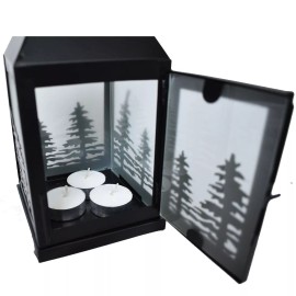 MIRA FAIR TRADE Woodlands Lantern Decoration Christmas Metal Glass Holiday Forest Trees Winter