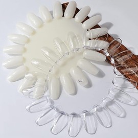 180Pcs Clear Nail, Nail Art Polish Practice Display Tips Nail Sample Sticks,Nail Practice Color Display Polish Board for Home DIY Manicure Nail Art Practice Tips Tools Nail Art