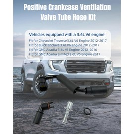 12648138 PCV Valve Fitting Adapter Connector And Positive Valve Tube Hose Kit Fit for Chevy Traverse Fit for Buick Enclave Fit for GMC Acadia 2012-2017 Replaces 12681693 12583384