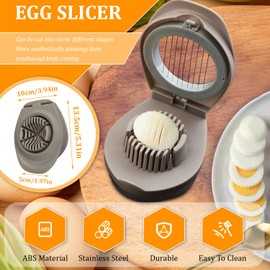 BEIGEMEI Egg Slicer for Hard Boiled Eggs with 3 Slice Modes, Plastic Multipurpose Egg Slicer Kitchen Dicer for Strawberry, Grape, Cherry Tomato
