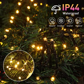 GlobaLink Outdoor Christmas Lights Cluster Christmas Lights 8 Modes 7.6M760LED Christmas Tree Lights Plug in IP44 Waterproof for Outdoor Indoor Xmas Tree Garden Party Decor-Warm White