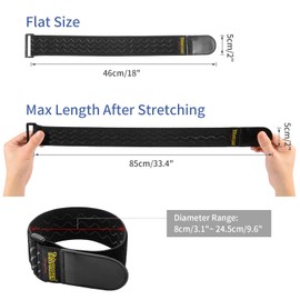 Trilancer Elastic Cinch Straps with Anti-Slip Strips, 2" x 18"(8 Pack) Hook and Loop Storage Strap with Buckle, Bundling Straps for Extension Cords, Cables, Ropes, Hoses, Bike, Boat, Pant Garters