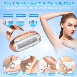 Electric Razors for Women, Shaver for Women, Trimmer for Women, Lady Electric Bikini Shaver for Women Pubic Hair, 4 in 1 Portable Rechargeable Women Face Shavers for Face, Underarm and Legs