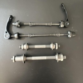 CDHPOWER Bicycle Steel Axles Hollow Hub Shaft & Quick Release Skewer for Bicycle Hub, Front and Rear Black for Mountain MTB Road Bike