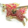 Unbranded Lovely Leaping STALLION Galloping HORSE Rhinestone Necklace Pendant Brooch