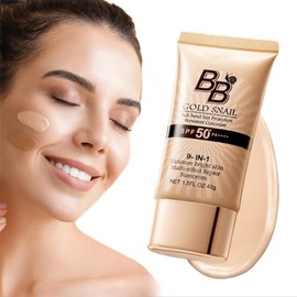 Crema BB coreana con SPF 50, 9 en 1 BB Cream protector solar SPF 50 coreano impermeable a prueba de sudor, base de cobertura completa humectante...   