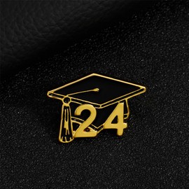 2024 Graduation Cap Lapel Pin Souvenir Emblem Enamel Pin Badge Brooch Pin for Jackets Backpack Hat Badges Accessories Graduation Gifts for College Students Classmates Friends Metal Gold Tone