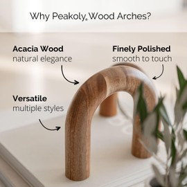 PEAKOLY Wood Arch Bookshelf Decor - Shelf Decor Accents, Coffee Table Decor Items, Modern Home Decor, Entryway Decor, Decorative Objects, Coffee Table Decorations Living Room, Desk Decor Aesthetic