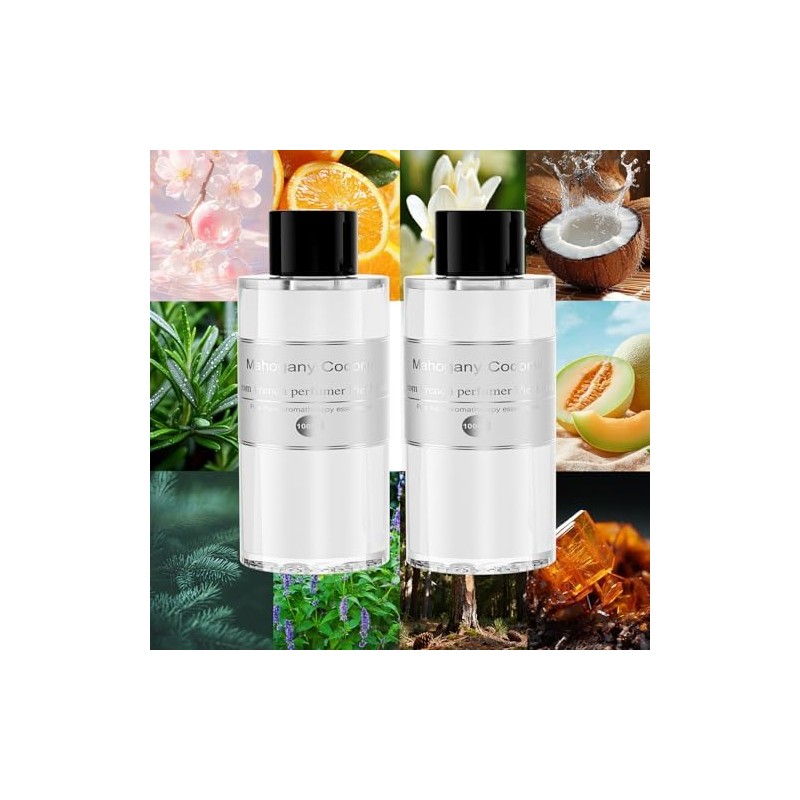 Car Air Freshener Refill Oil 2 Pack, 3.5oz Mahogany Coconut