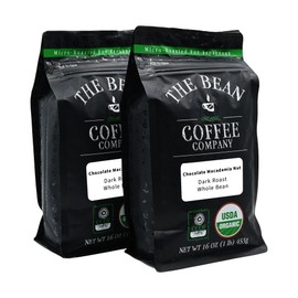 The Bean Organic Coffee Company Chocolate Macadamia Nut, Medium Roast, Whole Bean Coffee, 16-Ounce Bags (Pack of 2)