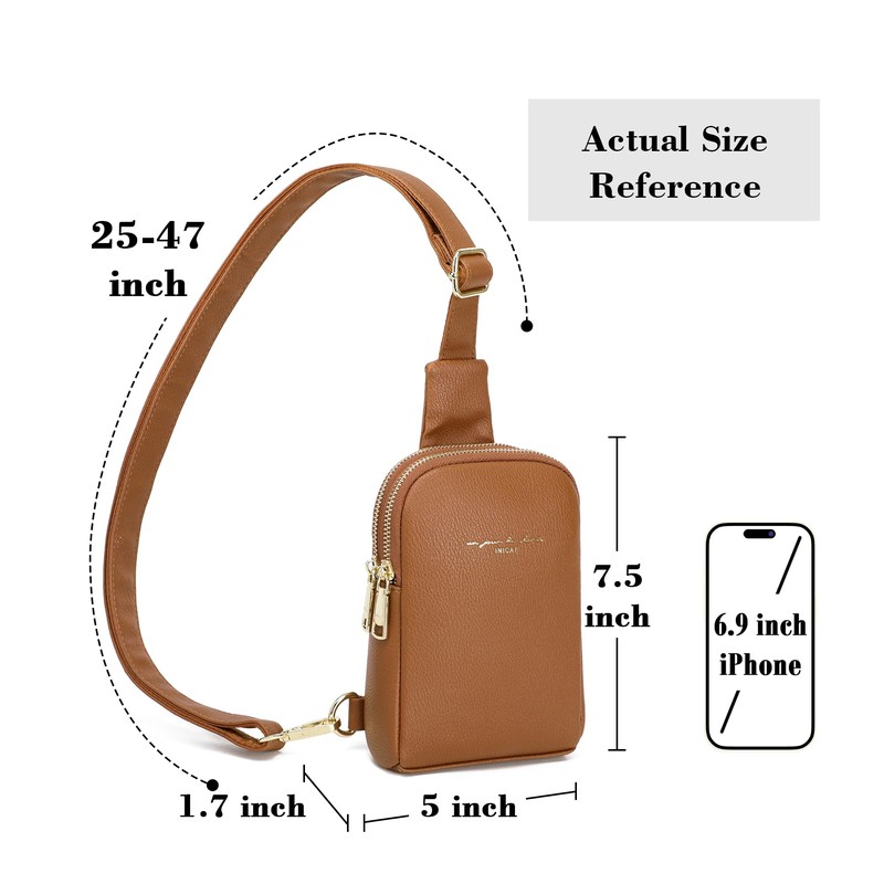 INICAT Travel Small Sling Bag Leather Crossbody Bags for Women