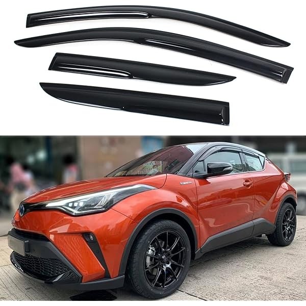 3D Wavy Smoke Window Visor Rain Guard Deflector Compatible with