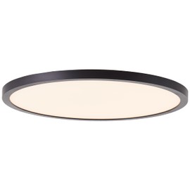 Lightbox LED Surface Panel - Diameter 30 cm - Modern Wall & Ceiling Panel with 3 Levels Dimmer via Wall Switch - Integrated LED - 20 W - 2700 lm - 2700 K - Plastic - Black / White