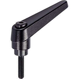HALDER 24400.0464 Adjustable Clamping Lever, Black, d1=22 mm/d2=M10/L1=32mm