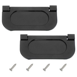 PATIKIL 2.9 Inch (75mm) Flush Ring Pull 2 Pcs Low Profile Drawer Pull Zinc Alloy Flip Drawer Handle with Screws for Furniture Closets Dressers, Black