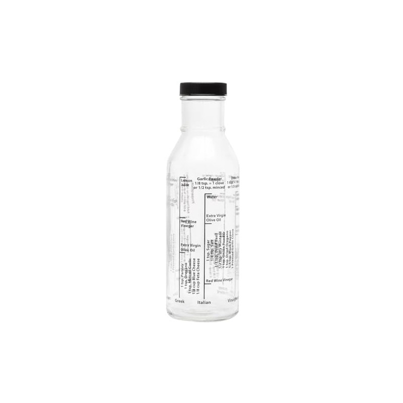 Kolder Salad Dressing Mixer Bottle with 8 Classic Light Recipes,