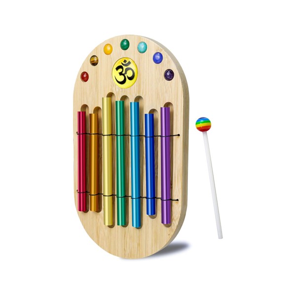 summvox Meditation Chime With Mallet,Seven Tone Wind Chime,Handmade Chakra Bells
