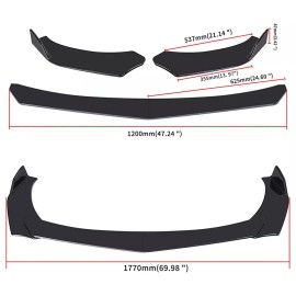KEEPDSGN For Ford Mustang GT GT500 Mach Gloss Front Bumper Lip Splitter Spoiler Body Kit