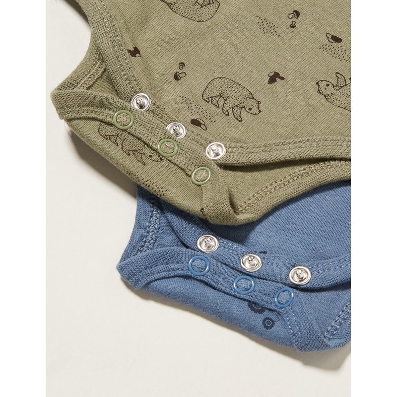 PIPPI Unisex Baby Bodysuit SS AO-printed (4 Pack) Shaping Bodysuit,