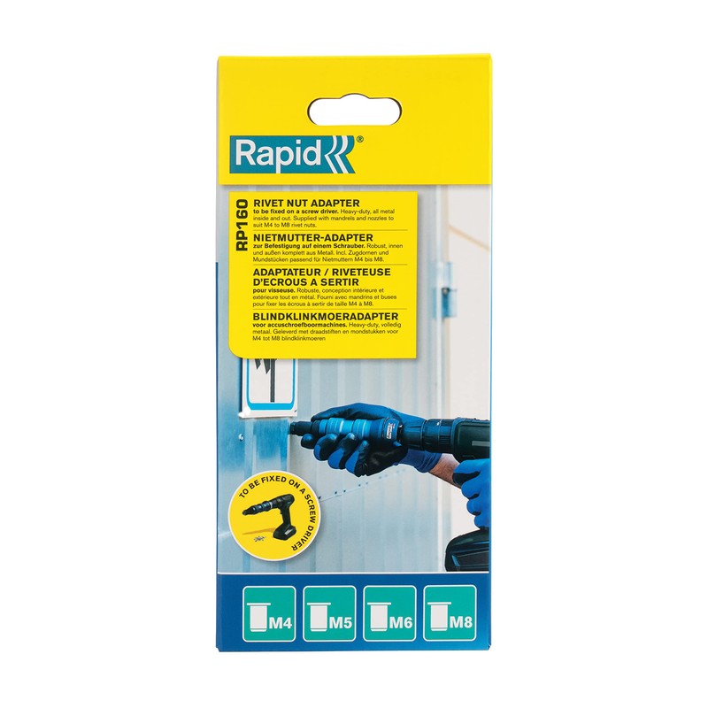 Rapid RP160 Rivet Nut Adapter for M4, M5, M6 and