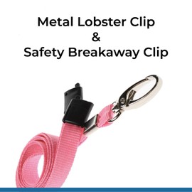 PCL Media ltd Pink Lobster Clip Lanyard with Card Holder Medium Pocket Card Size 60 x 90mm
