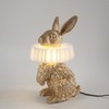 LAZHUG Scarf Rabbit Table Lamp,Resin Crafted Gold Bunny Lamp Featuring