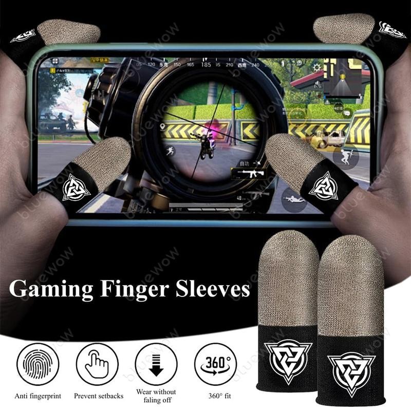 BlueWow Silver Fiber Gaming Finger Sleeves | Seamless & Ultra-Sensitive