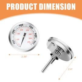 67088 67731 Accurate Grill Thermometer for Weber Genesis 300, Genesis II & Summit Series Grills, Genesis E/S 310 330 Temperature Gauge, Thermostat Replacement for Weber, 2-3/8” Diameter, 2 Pack