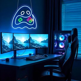 Neon Sign, HSJNJKFU Game Neon Signs for Wall Decor Gaming LED Neon Sign for Game Room Party Decoration Gift