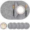 Homaxy Round Faux Leather Placemats and Coasters, Washable Dual-Side Table