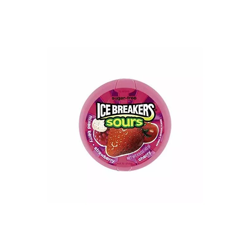 Ice Breakers Sours Berry Mints Tin, Sugar Free, 1.5 oz,