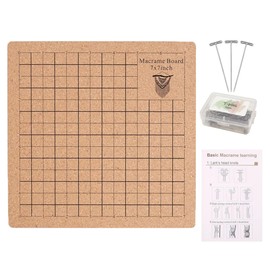 Hayaww 18 x 18 cm Macrame Board with Pens, Reusable Portable Braided Board, Double-Sided Macrame Board, Portable Braiding Board with Instructions for Braiding Bracelets, Knotted Cord, Scarves