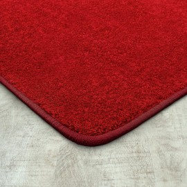 Joy Carpets Endurance Solid Colored Area Rug in Color Red, 6' x 6'