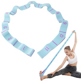 Yoga Stretching Band with 11 Loops, Highly Elastic Gymnastics Band, Training Band, Fitness Band, Yoga Stretching Strap for Men and Women, Leg Training, Fitness, Dance, Pilates