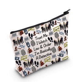 Law Detective Team Inspired Gift Special Victims Unit Cosmetic Bag Crime Show Fan Gift (Trust Me I Watch Law CA Bag)